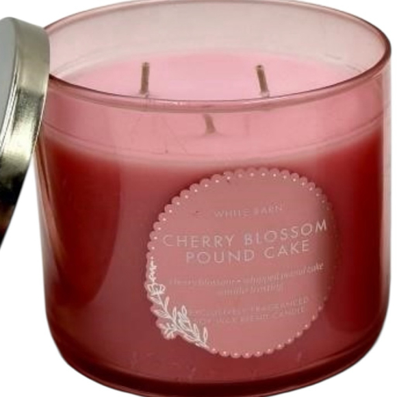 White Barn Cherry Blossom Pound Cake 3-Wick Candle Pink Silver One Size - Picture 2 of 7
